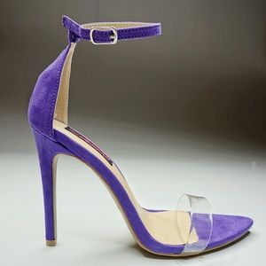 Purple and Clear Strap Heels